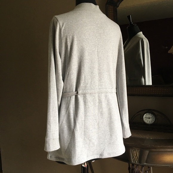 Heather Grey Tie-wrap Sweatshirt Jacket Size Large - Picture 4 of 8